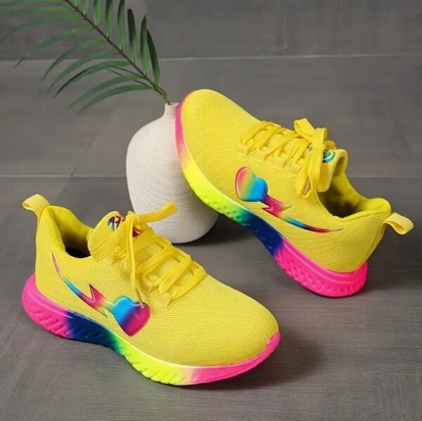 Women's Rainbow Love Sole Flying Woven Sneakers - Image 4