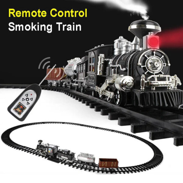 Remote Control with 3 Speeds | RC Train Set with Smoke, Sound and Light - Image 2