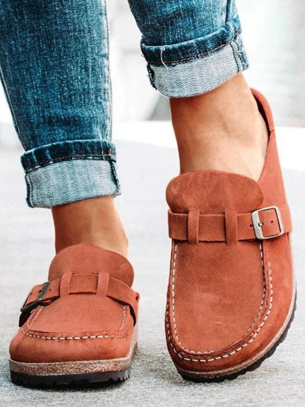 Women Soft Sole Casual Comfy Leather Slip On Sandals - Image 4