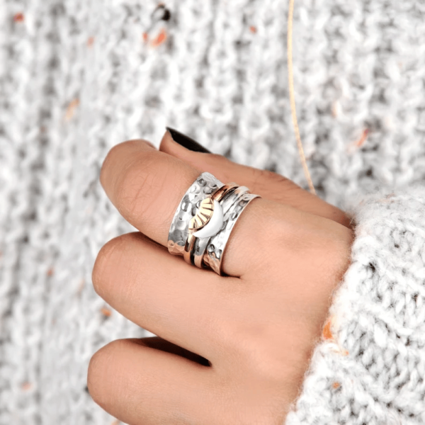 Sun and Moon Spinner Ring - ''Thank you for always being my side''💕 - Image 5