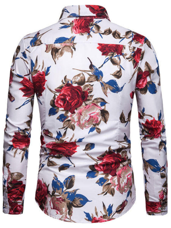 Stylish Relaxed Lapel Beach Floral T-shirts for Men - Image 4