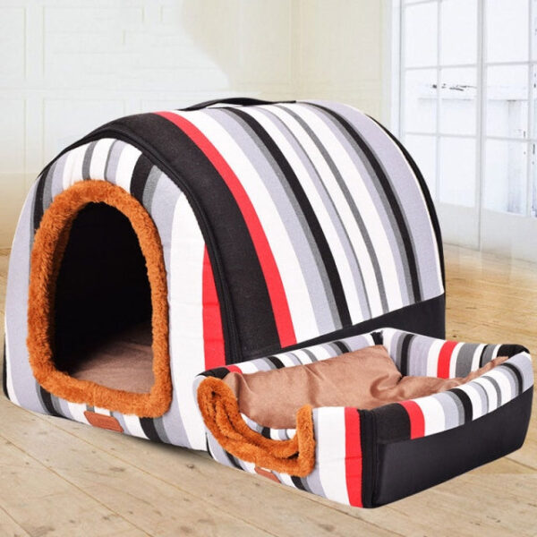 Warm Dog House Print Stars Soft Foldable Pet dogs bed For Puppy large medium Travelling Portable Kennel Mat Cat bed Pet Supplies - Image 6