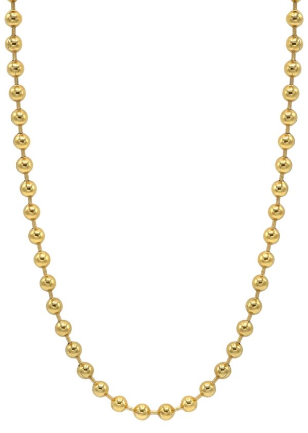 Cuban Link Chain Bean-shaped Necklace with White Gold - Image 3