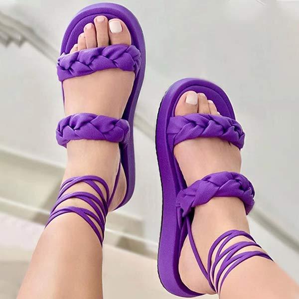 Womens Strappy Braided Sandals Reinsho