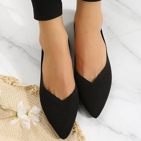 Women’s Flyknitting Suede Pointed Toe Flats – Reinsho