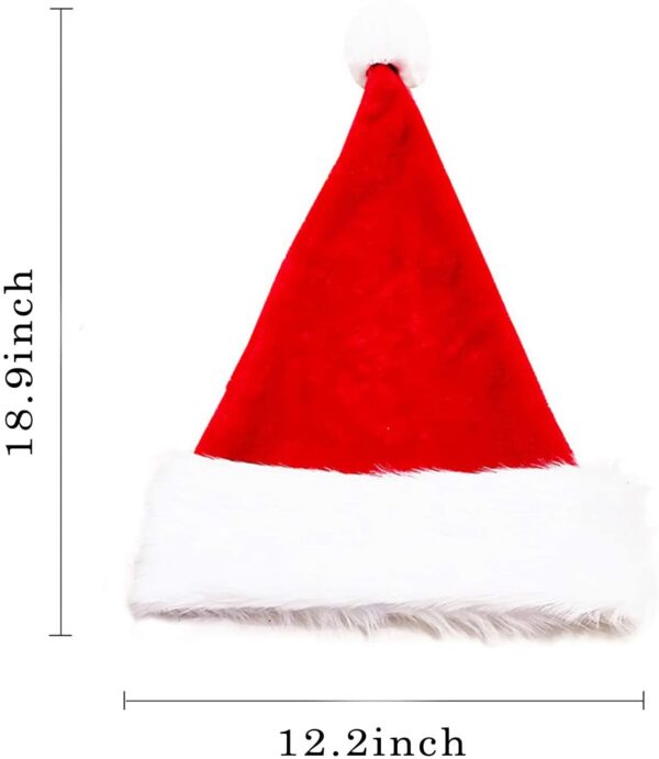 Santa Hat for Adults, Unisex Men Women Christmas Hat - Image 2