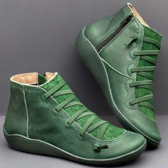 Women Leather Waterproof Orthopedic Vintage Boots – Reinsho