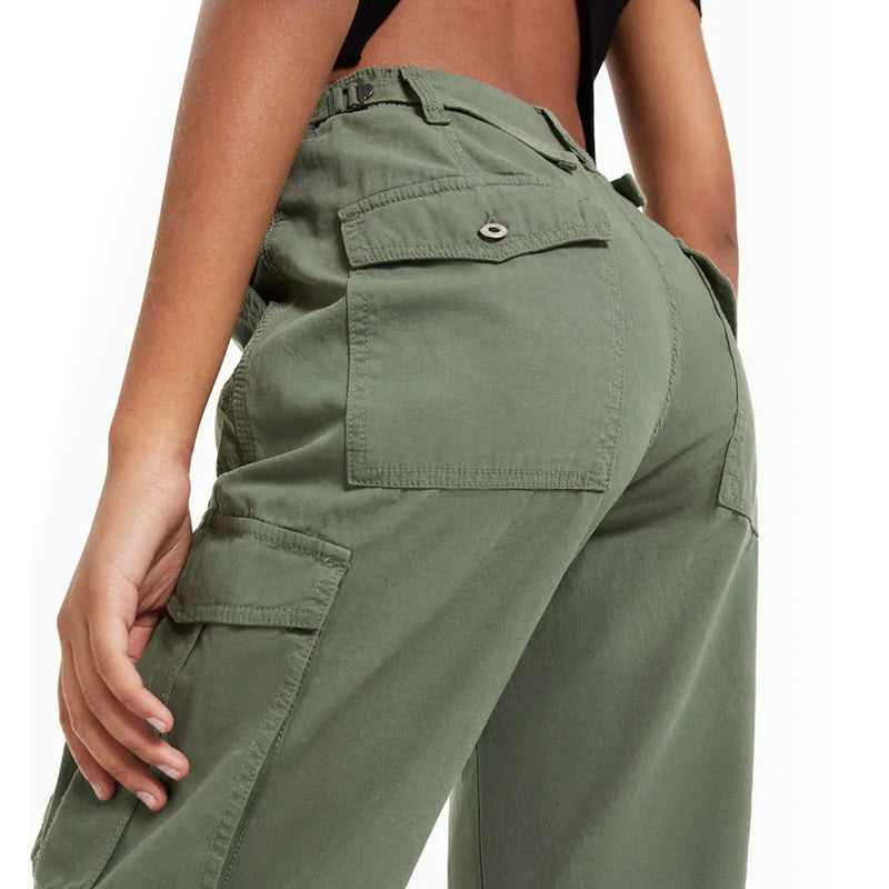 Adjustable Women’s Straight Fit Cargo Pants – Reinsho