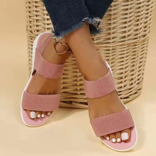 Women Sandals Summer Comfortable Casual Elastic Strap - Image 2