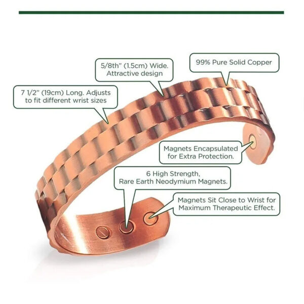 Pure Copper Super Magnetic Therapy Bio Negative Ion Bracelet - Image 6