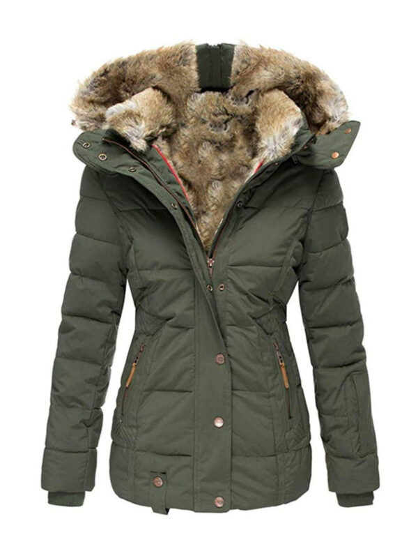 Women's Winter Outdoor Hiking Parka Coat with Faux Fur Lined Outdoor Windproof Coat