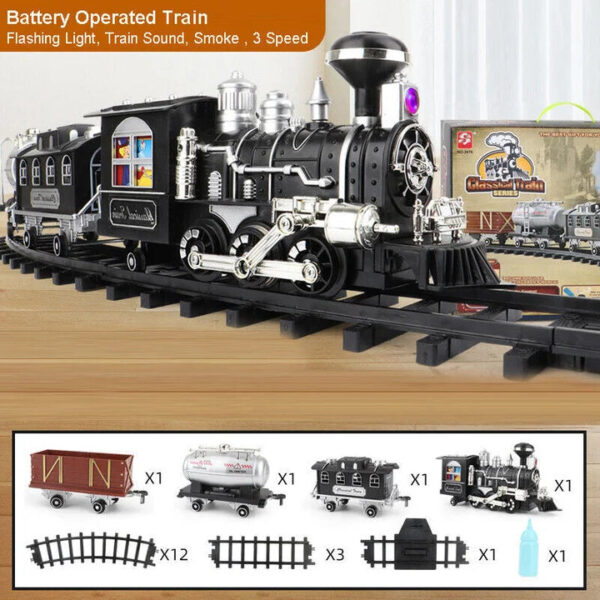 Remote Control with 3 Speeds | RC Train Set with Smoke, Sound and Light - Image 6