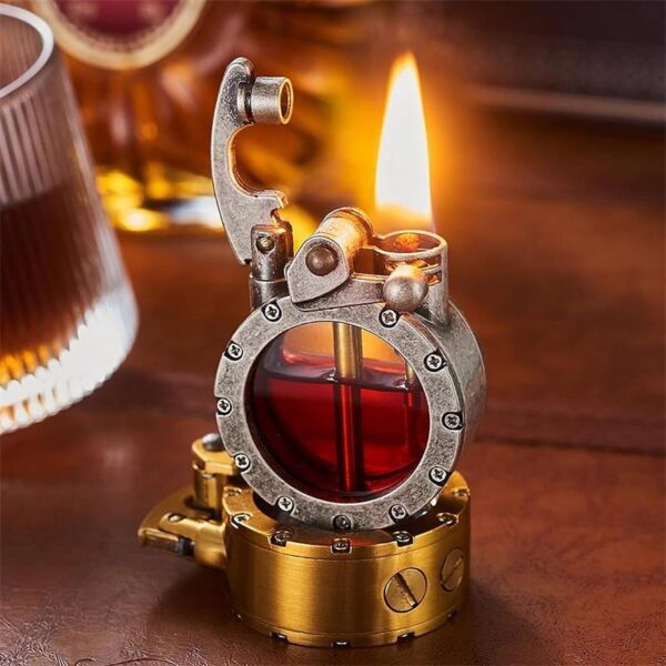 Vintage Trench Lighter Transparent Kerosene Lighter Antique Steampunk Lighter Cool Unique Lighter for Men (No Fuel) - Image 7