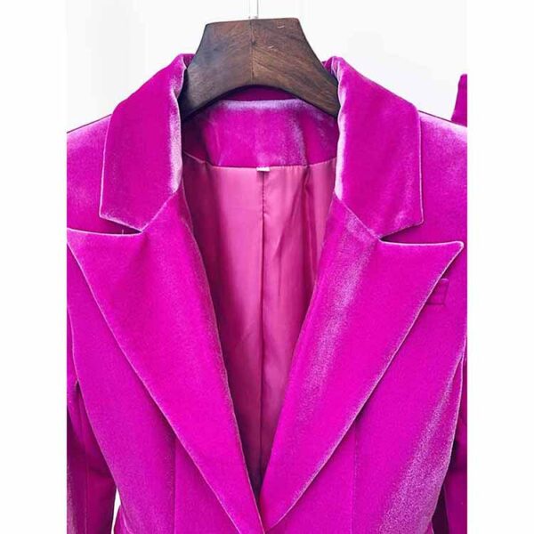 Women Velvet Blazer + Flare Trousers Suit Two Piece Pantsuits - Image 12