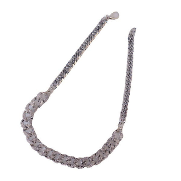 15mm Full Iced Out Paved Miam Cuban Link Chain Necklace with White Gold Diamond - Image 3