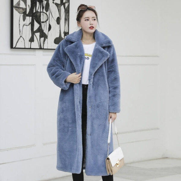 Winter Women  Luxury Long Coat Loose  OverCoat Thick Warm Plus Size Female Plush Coats - Image 5