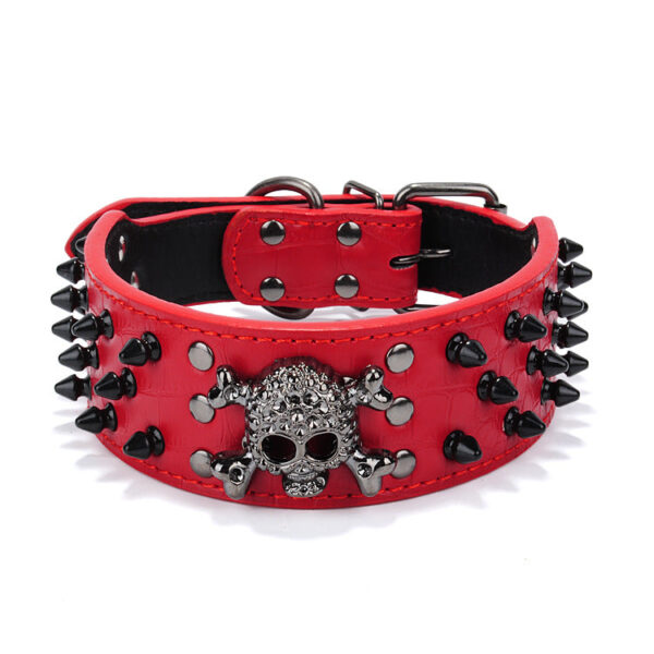 Rivets Studded Pet-accessories Boxer Skull Bullet Dog-collar Wide-spiked Dogs Cool Large - Image 3