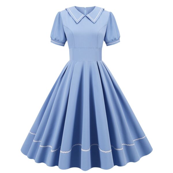 Women Retro Dresses Vintage 1950s Short Sleeve Prom Rockabilly Swing Dress