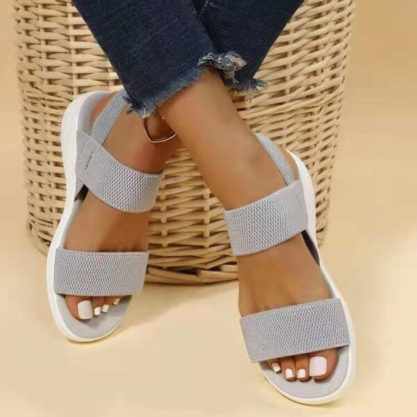 Women Sandals Summer Comfortable Casual Elastic Strap - Image 7