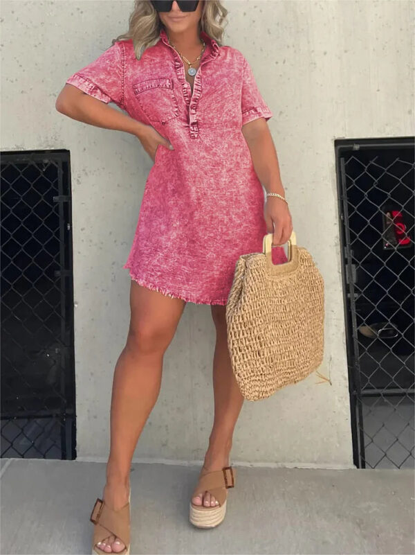 Women's Washed Shirt Dress - Image 10