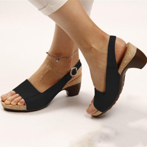 Women Elegant Low Chunky Heel Comfy Sandals - Image 3