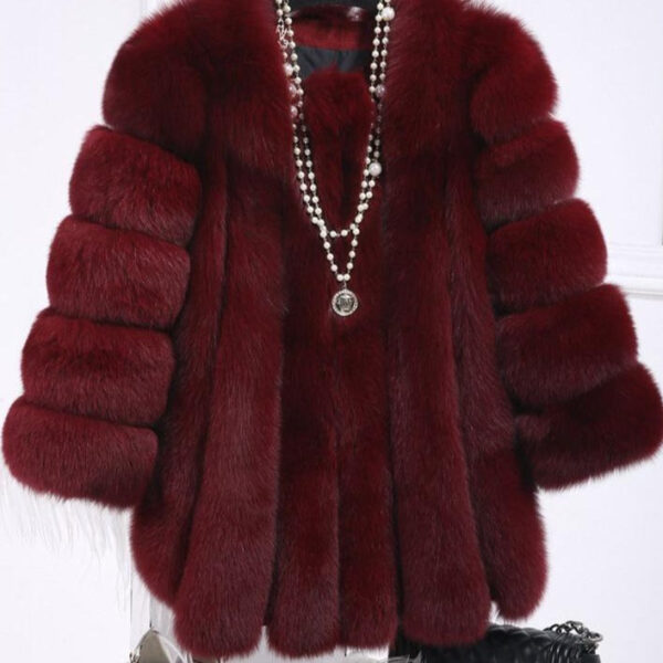 Women faux fur mid-long open front chunky coat | bubble fluffy coat 15 colors - Image 23