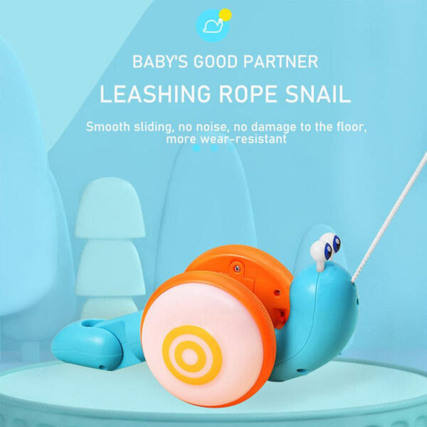 Pull Along Walking Snail Toy For Toddlers With Lighting Music - Image 4