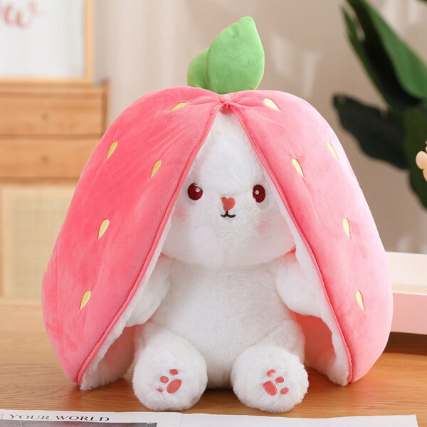 Strawberry Bunny Transformed into Little Rabbit Fruit Doll Plush Toy - Image 14