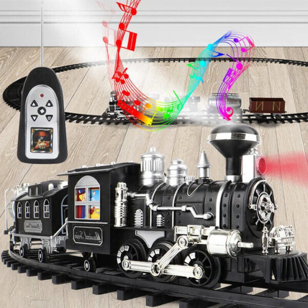 Remote Control with 3 Speeds | RC Train Set with Smoke, Sound and Light