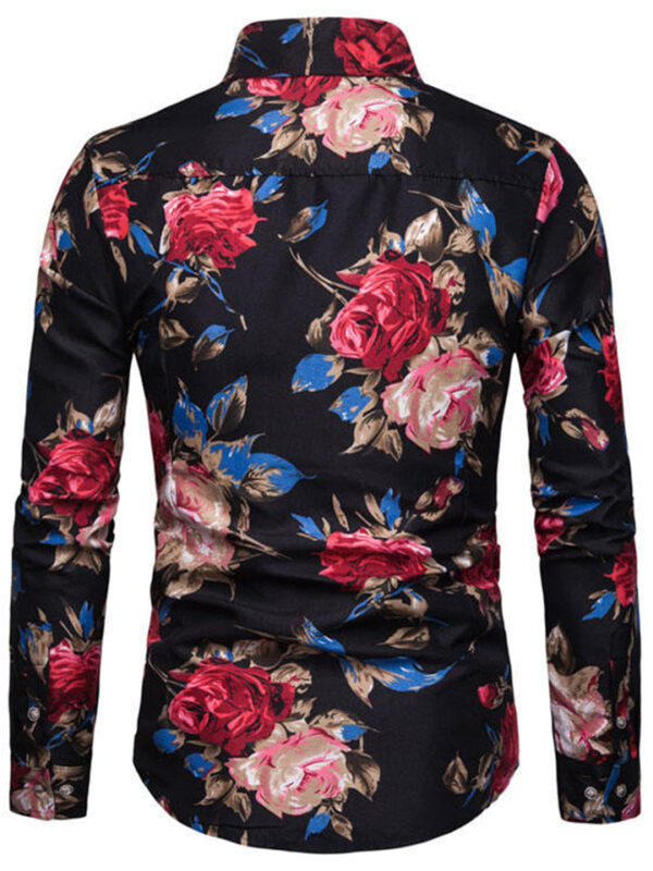 Stylish Relaxed Lapel Beach Floral T-shirts for Men - Image 6