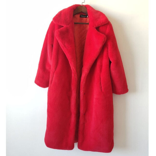 Winter Women  Luxury Long Coat Loose  OverCoat Thick Warm Plus Size Female Plush Coats - Image 7