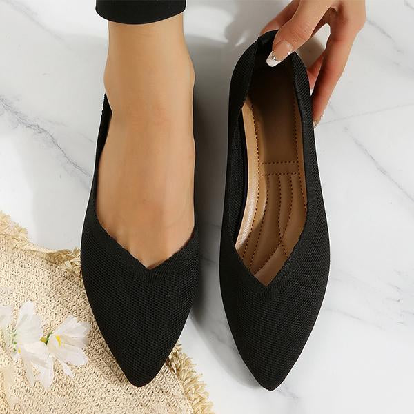 Women’s Flyknitting Suede Pointed Toe Flats – Reinsho