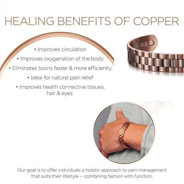 Pure Copper Super Magnetic Therapy Bio Negative Ion Bracelet - Image 7