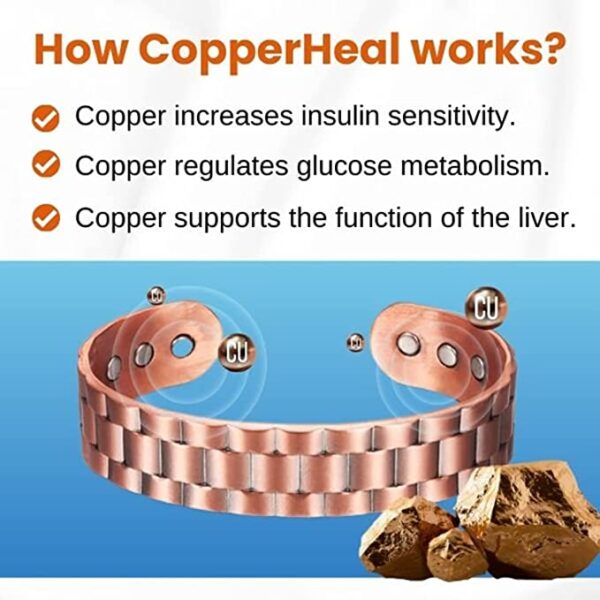 Pure Copper Super Magnetic Therapy Bio Negative Ion Bracelet - Image 10