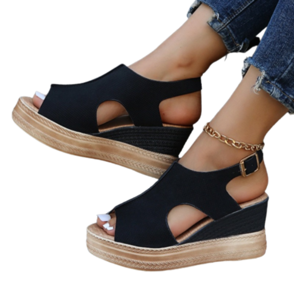 Women Sandals Arch Support Pain Relief Buckle AntiSlip Glitter Color Sandals - Image 16