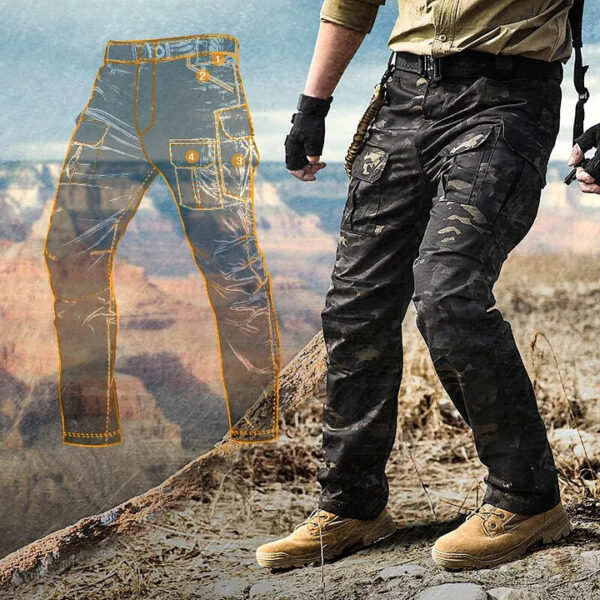 Tactical Mens IX2 Cargo Pants Durable Lightweight Trousers Ripstop Waterproof - Image 2