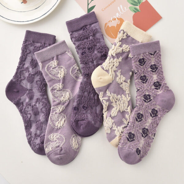 Pink Cute Knit Pattern Women's Socks C(New Year's Sale)* - Image 5