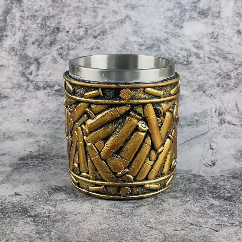 Stainless Steel Bullet Pattern Beer Mug Reinsho