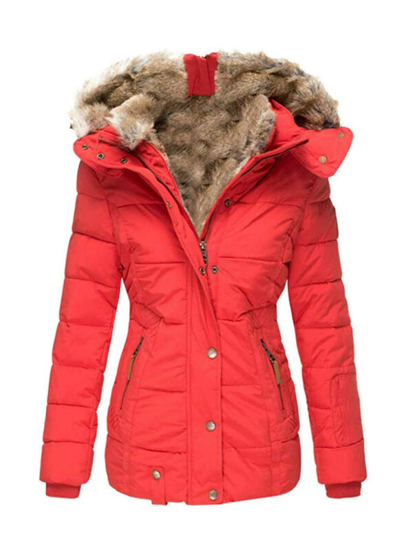 Women's Winter Outdoor Hiking Parka Coat with Faux Fur Lined Outdoor Windproof Coat - Image 5