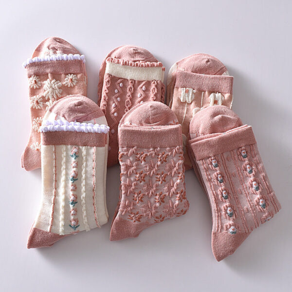 Pink Cute Knit Pattern Women's Socks C(New Year's Sale)* - Image 3