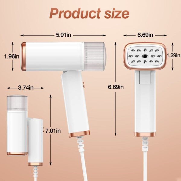 1000W Portable Handheld Clothes Steamer with Brush Foldable - Image 4