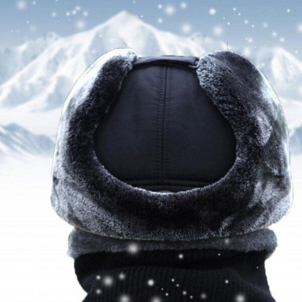 Unisex Faux Fur Windproof Ear Face Protection Winter Hat - Image 8