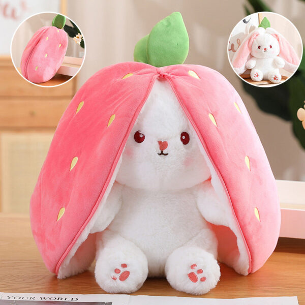 Strawberry Bunny Transformed into Little Rabbit Fruit Doll Plush Toy - Image 13