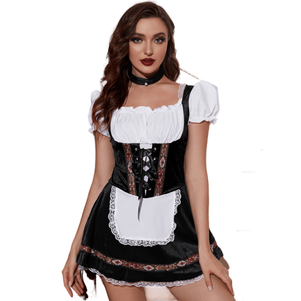 Women's German Dirndl Dress Off Shoulder Oktoberfest Beer Girl Costume - Image 12