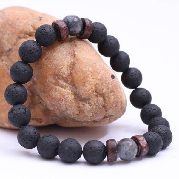 Tibetan Lava Stone Wooden Bead Wrist Chain Buddha Bracelet (13 Designs) - Image 4