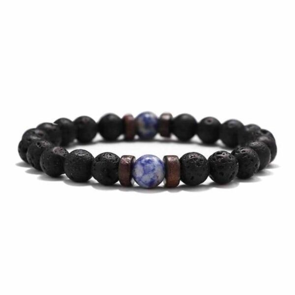 Tibetan Lava Stone Wooden Bead Wrist Chain Buddha Bracelet (13 Designs) - Image 9