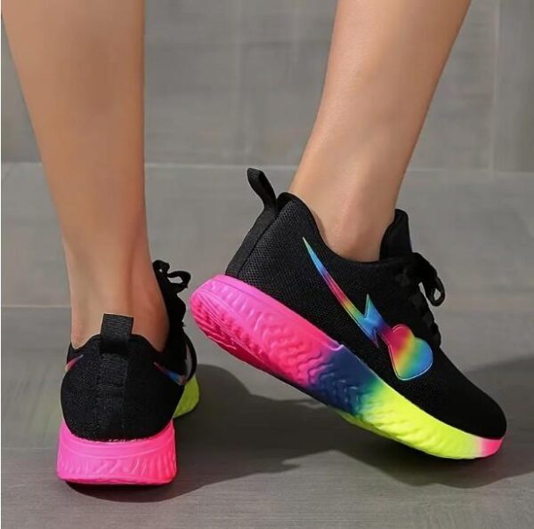 Women's Rainbow Love Sole Flying Woven Sneakers - Image 3