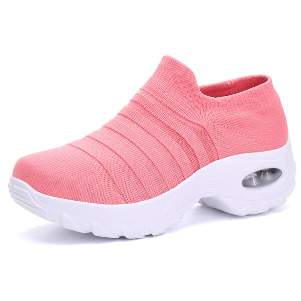 Women's Walking Shoes Sock Sneakers - Mesh Slip On Air Cushion Lady Girls Platform Loafers - Image 4