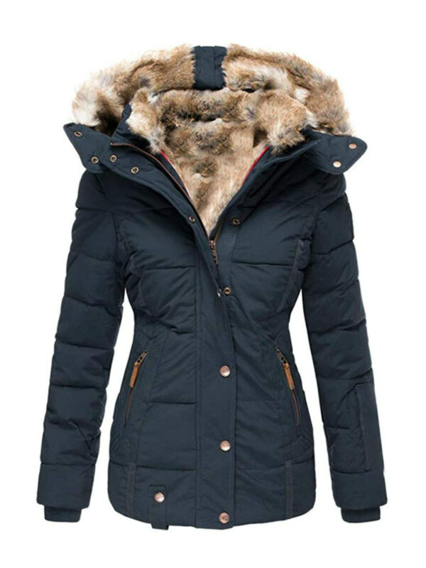 Women's Winter Outdoor Hiking Parka Coat with Faux Fur Lined Outdoor Windproof Coat - Image 11