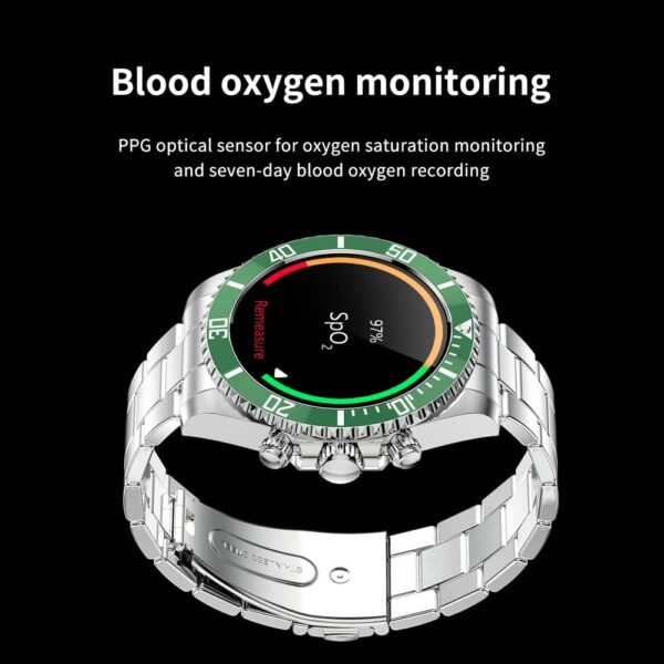 Smart Watch for Men Bluetooth Calling Heart Rate Blood Pressure SpO2 Monitoring Strainless Steel - Image 9